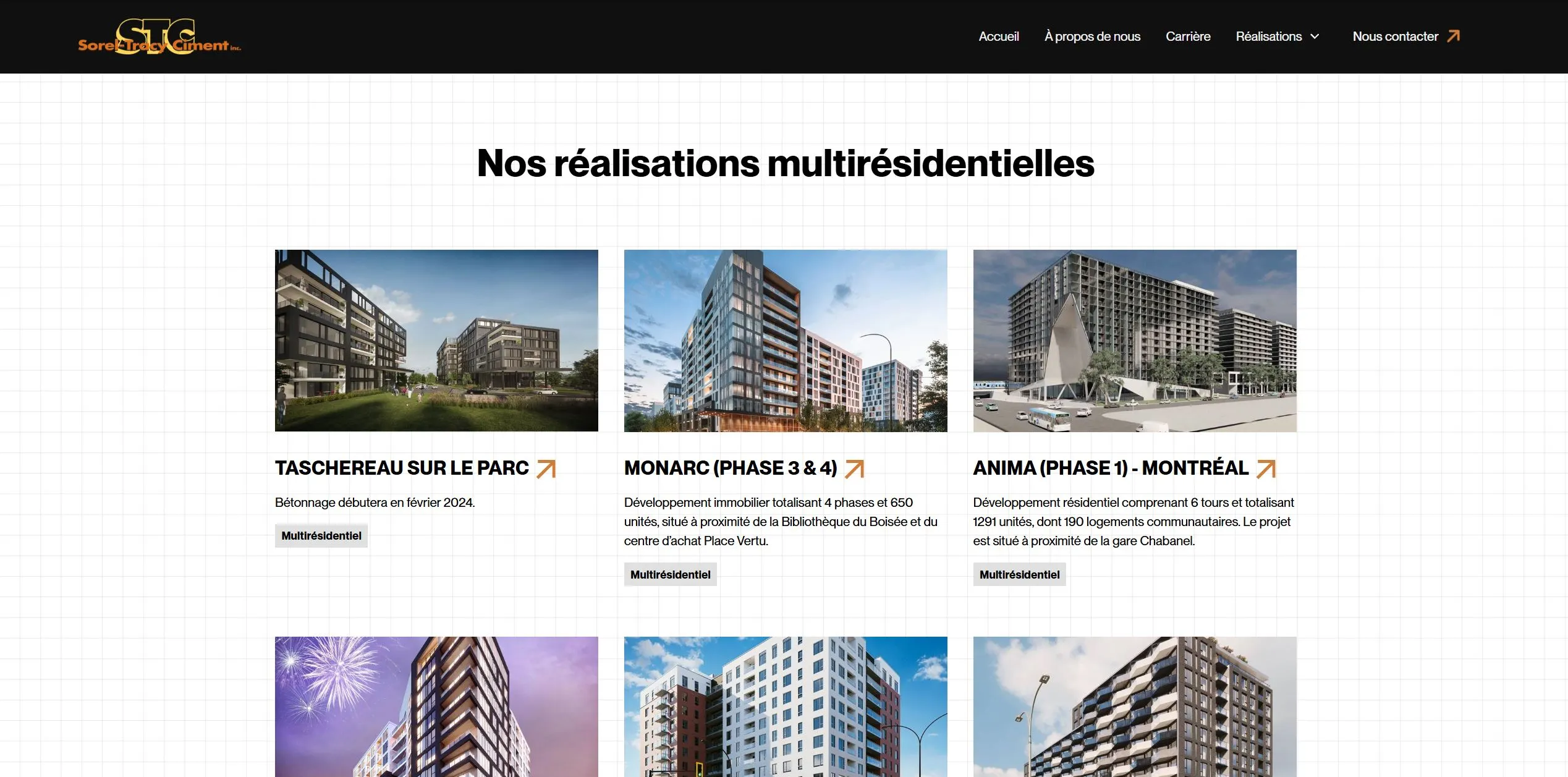 Réalisations de Sorel-Tracy Ciment après avoir travaillé avec KÜRA
