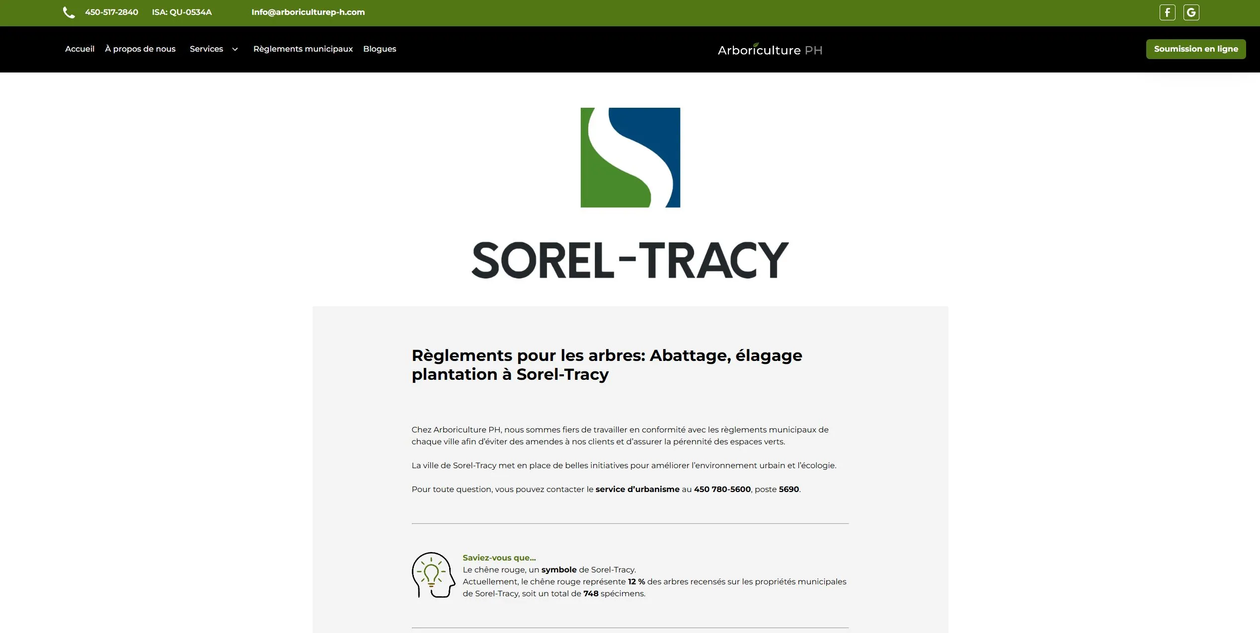 Règlements pour les arbres à Sorel-Tracy
