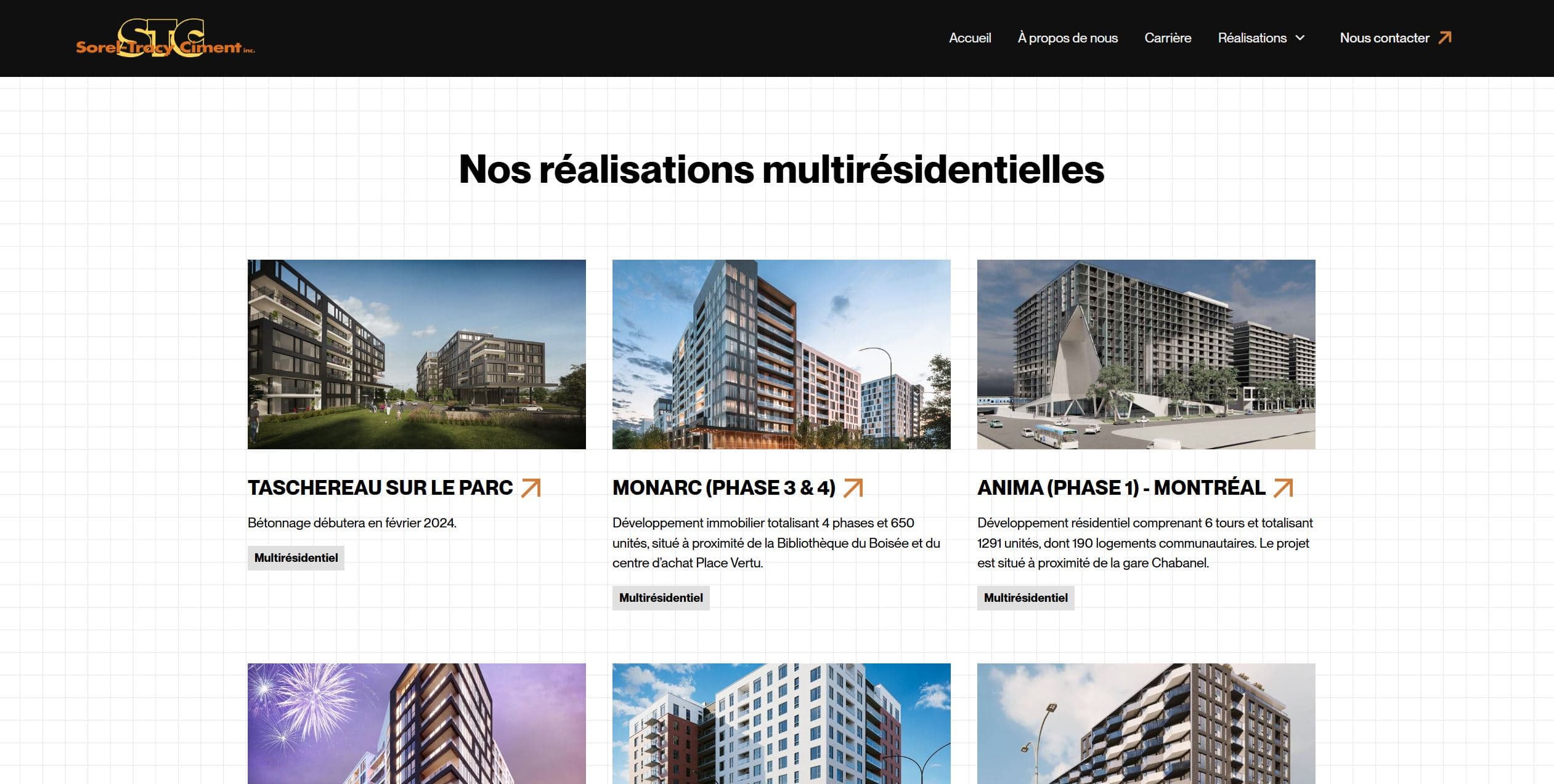 Réalisations de Sorel-Tracy Ciment après avoir travaillé avec KÜRA